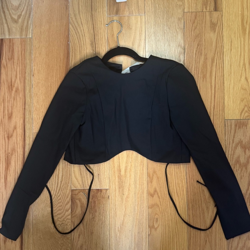 Zara Black Cropped Blouse